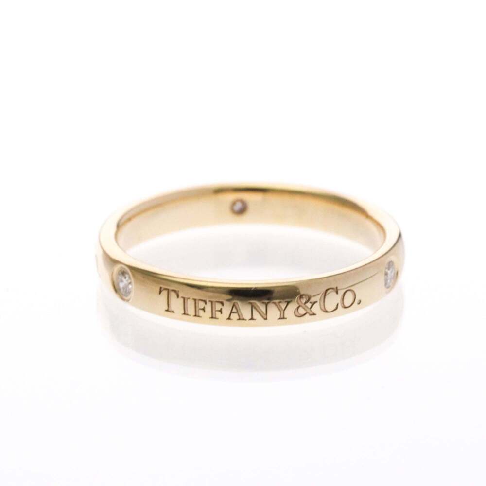 TIFFANY 18k Gold Diamond Ring - Picture 3 of 10